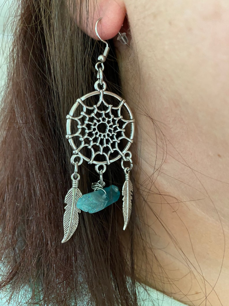 Crystal Dream Catcher Earrings Etsy