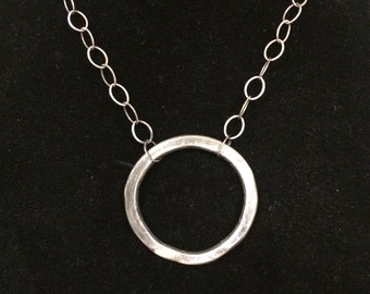 Sterling silver circle necklace