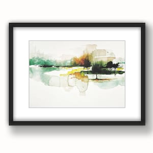 Abstract Meadow Watercolors, Nature Wall Art, Watercolor Painting Print, Aquarelle Wall Hanging, Landscape Art Print, Home Decor, Forest Art