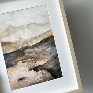 Art Print Abstract Nature Watercolors, Mountains Wall Art, Watercolor Painting Print, Aquarelle Artwork, Minimalist Home Decor