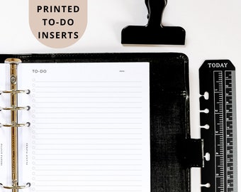 PRINTED A5 To-Do List Planner Inserts | 6 Ring Organiser | Minimalist Agenda Refill | Productivity Planner | Daily Checklist