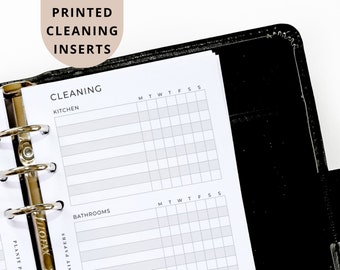 PRINTED Personal Cleaning Planner Inserts | Double Page | 6 Ring Planner