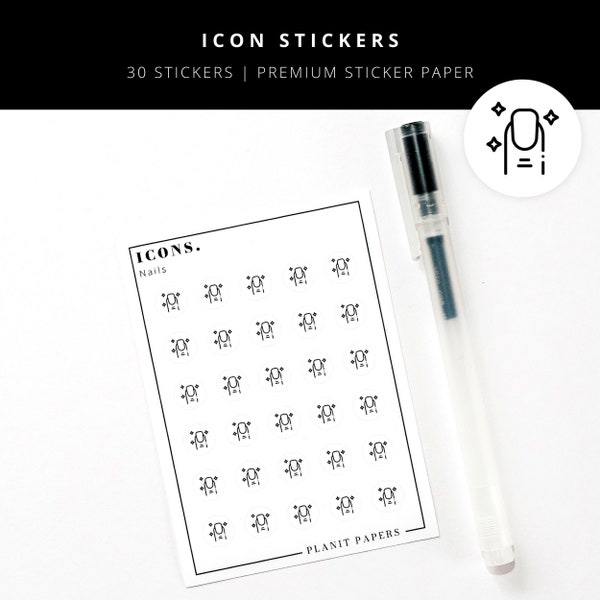 STICKERS Nail Appointment | Planner Stickers | Functional Stickers | Beauty | Mini Icon Stickers | Planner Accessories | Task Stickers