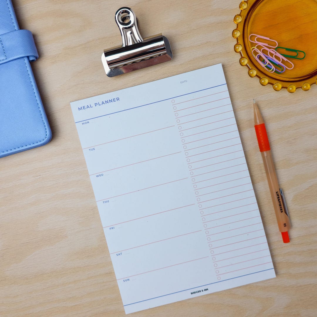 A5 Weekly Meal Planner Notepad With Shopping List | Tear-off Deskpad - Etsy