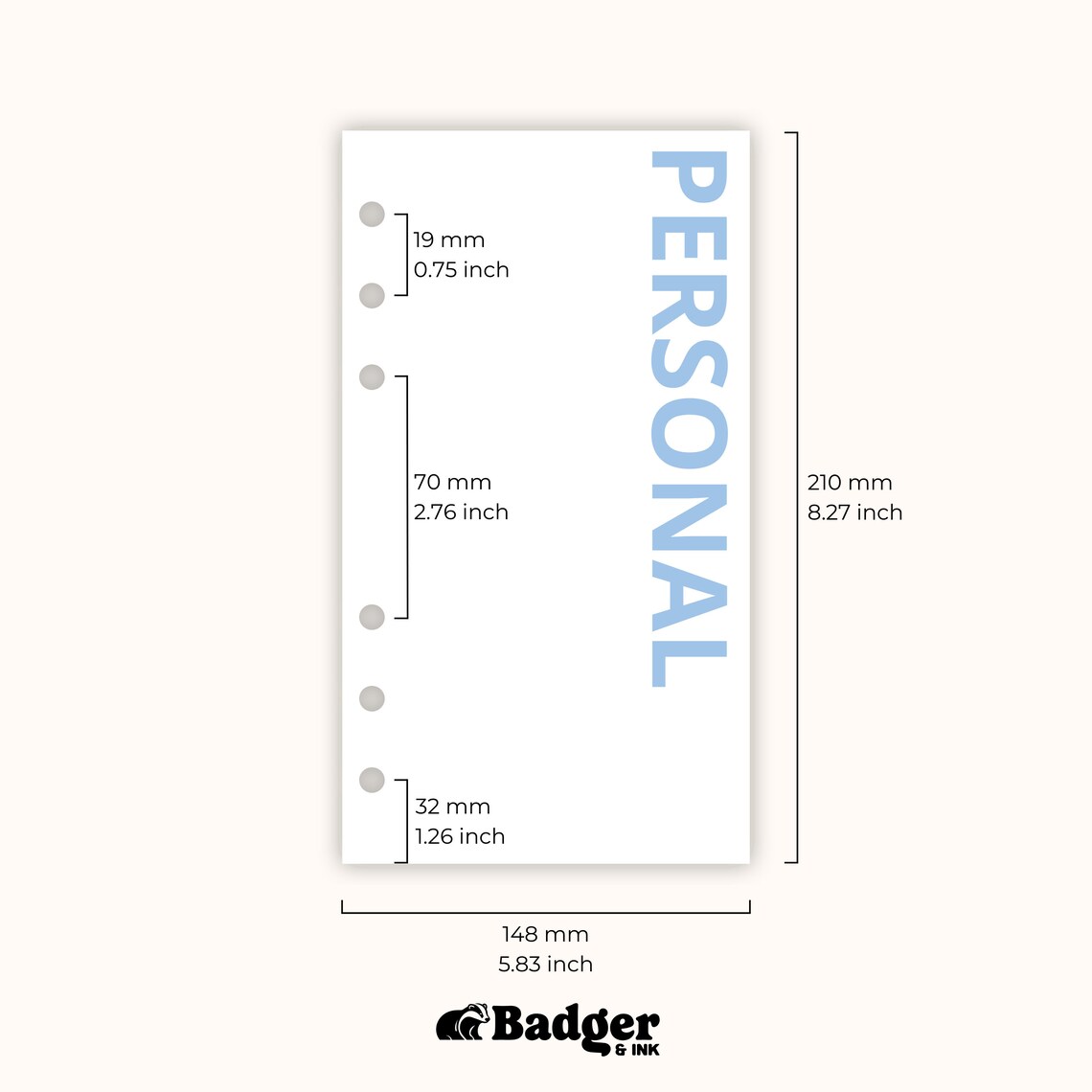 PRINTED Personal Important Dates Planner Inserts 6 Ring Organiser