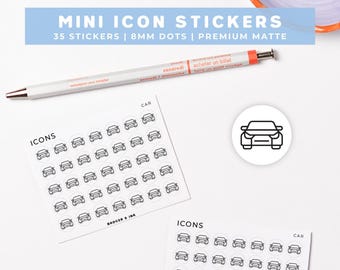 Car Planner Stickers | Mot Appointment, Vehicle Maintenance Mini Icon Sticker Sheet