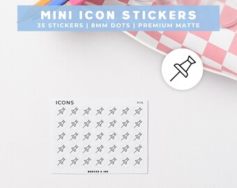 Pin Planner Stickers | Location Marker, Map, Address Reminder Mini Icon Sticker Sheet