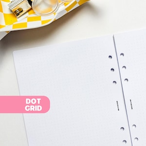 PRINTED A5 Dot Grid Note Planner Inserts | Minimalist Bullet Journal, Dot Grid Notebook Pages, Note Refill Pages | 6 Ring Planner Inserts
