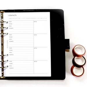40 Feuilles A5 Recharge papier 6 trous, pour 6 anneaux planner agenda et  planificateur de classeur notebook organiseur carnets - Monthly Plan-B