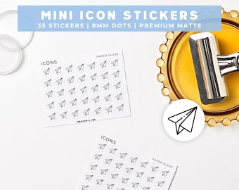 Paper Plane Planner Stickers | Message, Send Mail Reminder Mini Icon Sticker Sheet