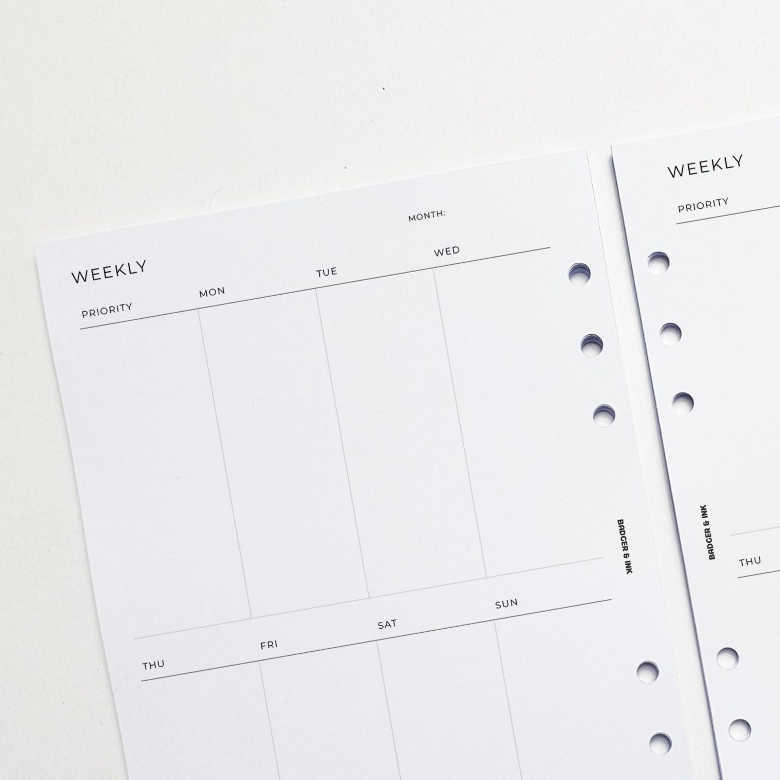 Weekly A5 Planner Inserts | Filofax 6 Ring Binder | Undated Week on One ...