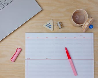 Weekly Planner Notepad with To-Do List | Undated Tear-Off Desk Pad | A4