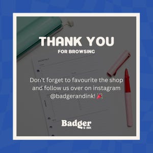 a notepad with a pen and a pen on it with the words thank you