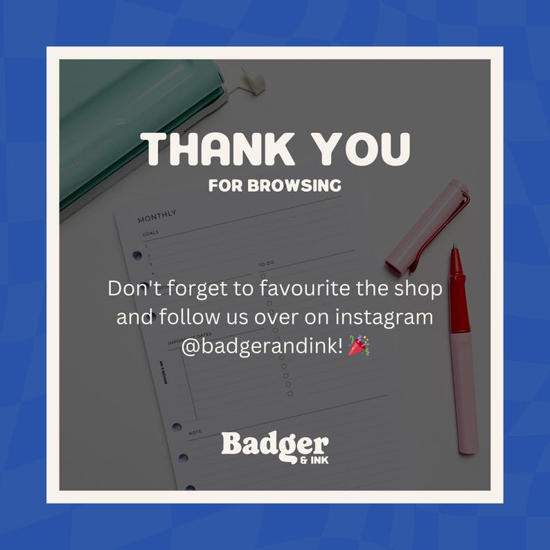 a notepad with a pen and a pen on it with the words thank you