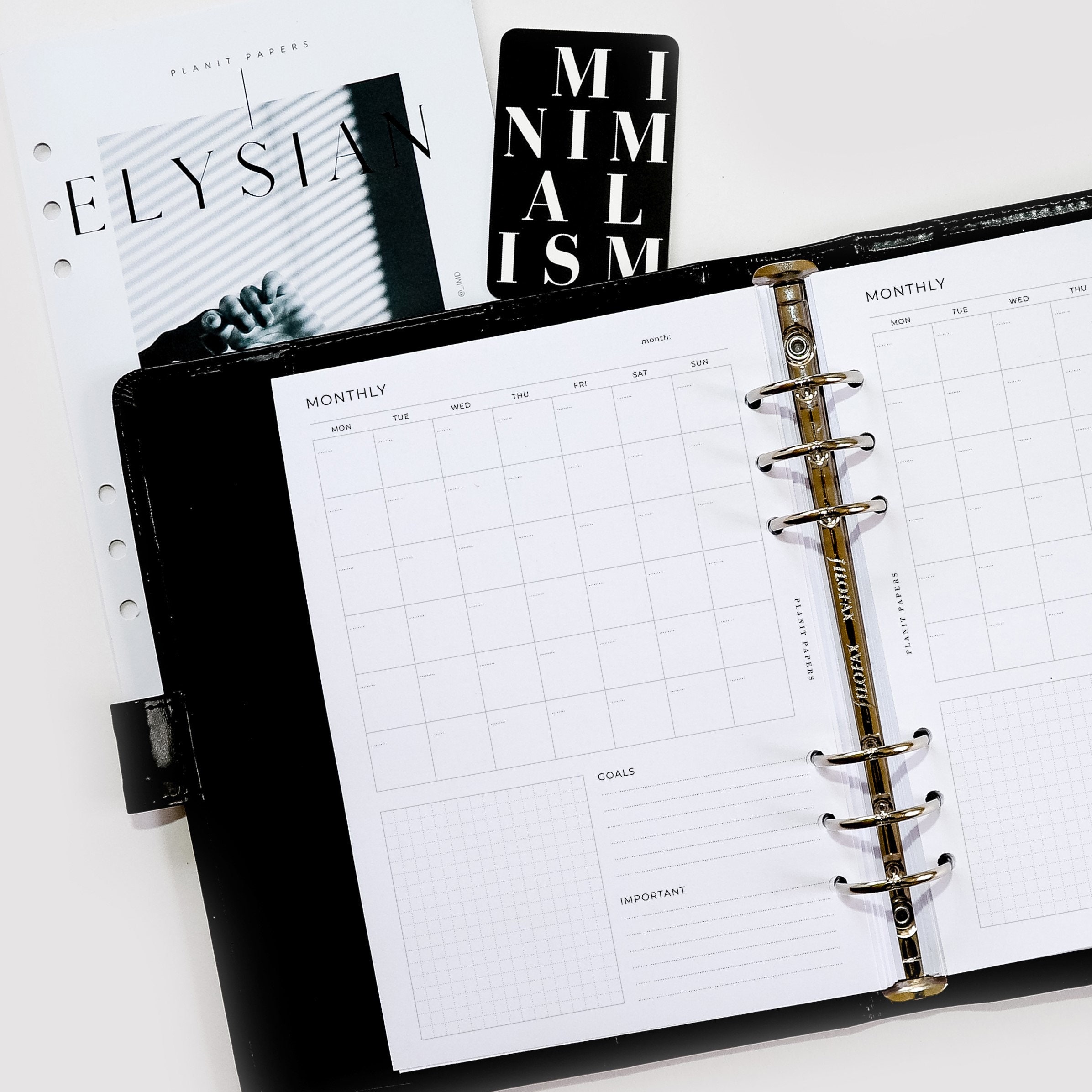 PRINTED A5 Monthly Planner Inserts Separable 6 Ring Binder Disc Agenda  Refill Undated Grid Calendar Month on One Page MO1P - Etsy