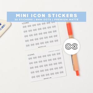 Contact Lenses Planner Stickers | Eye Test, Opticians, Mini Icon Sticker Sheet
