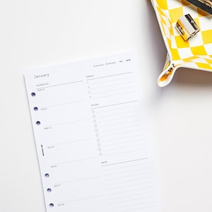 Weekly A5 Planner Inserts | Filofax 6 Ring Binder | Dated 2026 Diary ...
