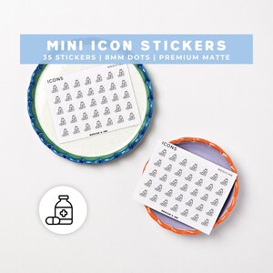 Medicine Planner Stickers | Prescription Reminder, Pills, Dosage Mini Icon Sticker Sheet
