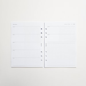 Feuillets d'agenda hebdomadaires A5 | Reliure à 6 anneaux Filofax | Une semaine sur deux pages image 3