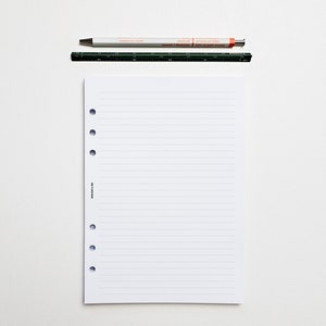 PRINTED A5 Lined Note Planner Inserts | Note Refill Pages, Lined Planner Refill Paper | 6 Ring Planner Inserts