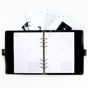 PRINTED A5 Daily Planner Inserts Hourly 6 Ring Binder Minimalist Agenda ...