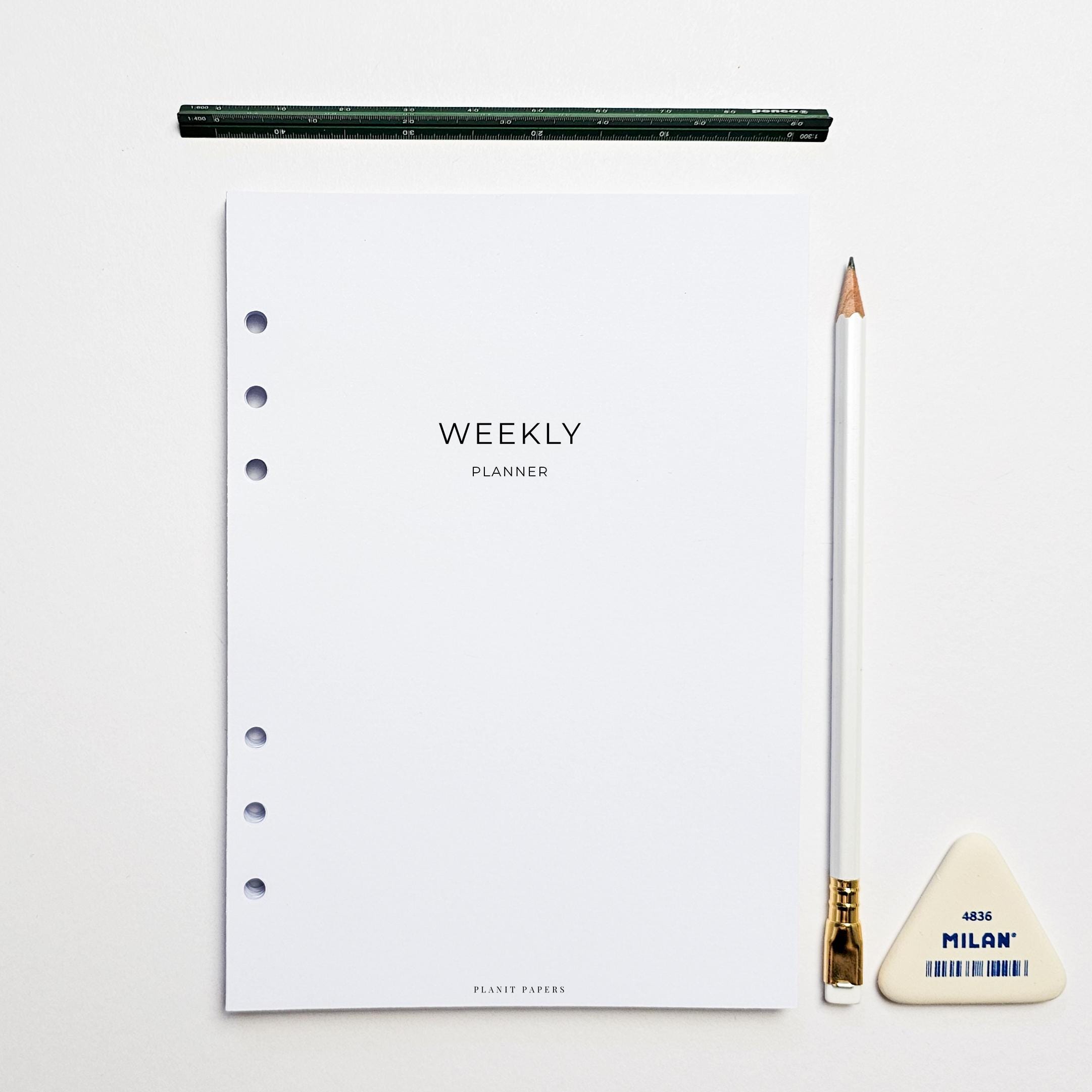 PRINTED A5 Weekly Planner Inserts | 6 Ring Organiser | Undated | Weekly ...