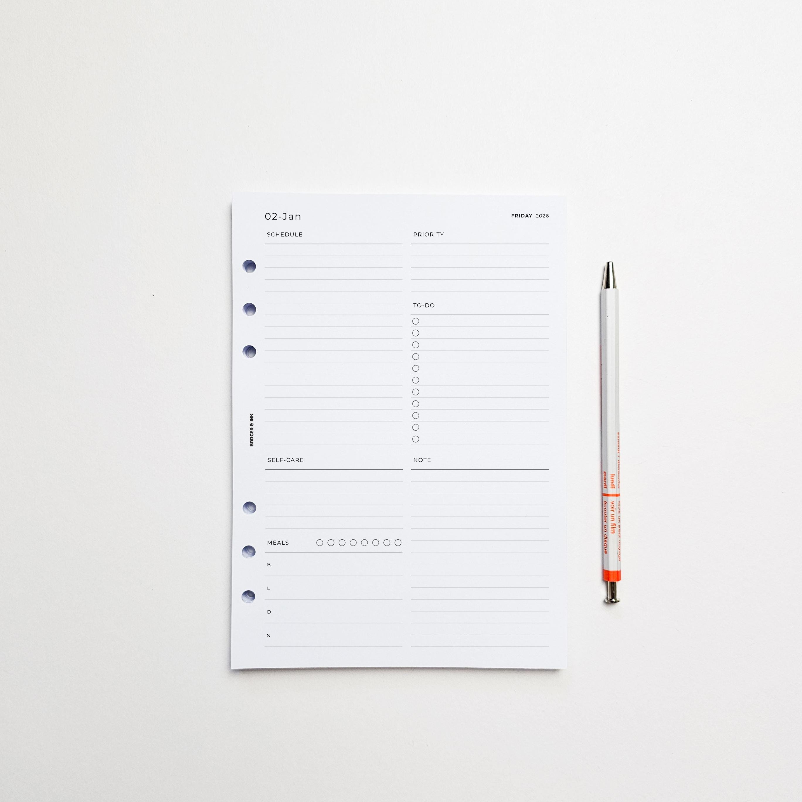 Daily A5 Planner Inserts | Filofax 6 Ring Binder | Dated 2026 Diary - Etsy