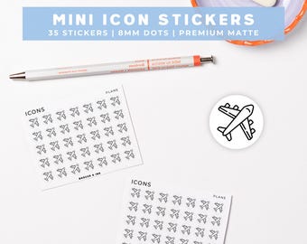 Plane Planner Stickers | Flight Schedule, Travel, Holiday Plans Mini Icon Sticker Sheet