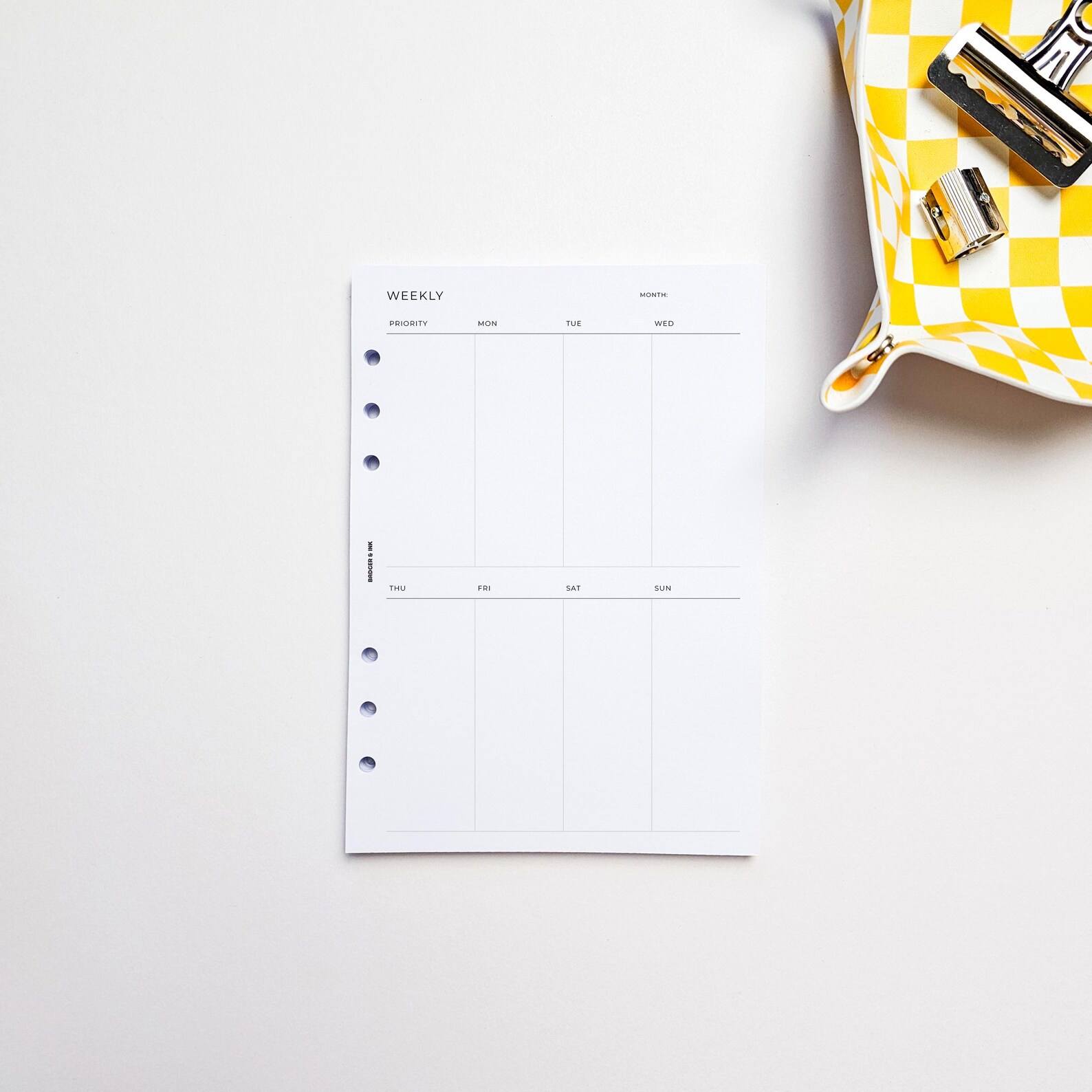 Weekly A5 Planner Inserts | Filofax 6 Ring Binder | Undated Week on One ...