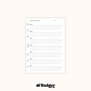 Habit Tracker A5 Planner Inserts | Filofax 6 Ring Binder | Monthly Goals imagem 5