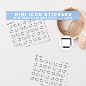 Computer Planner Stickers | Work From Home, Laptop, Remote Mini Icon Sticker Sheet