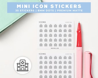Hospital Planner Stickers | Surgery, Medical Appointment, Reminder Mini Icon Sticker Sheet