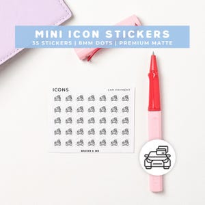 Car Payment Planner Stickers | Monthly Budget Reminder, Finance Mini Icon Sticker Sheet
