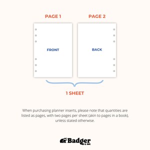 a pair of white sheets with blue text on them