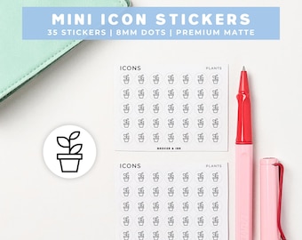 Plants Planner Stickers | Plant Care Reminder, Gardening Plans, Allotment Mini Icon Sticker Sheet