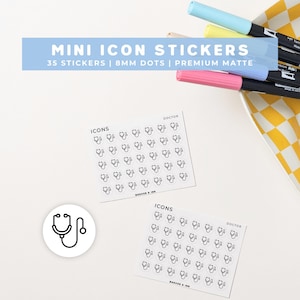 Doctor Stickers | Mini Icons | Doctors Appointment, Medical, GP, Hospital Reminder | Health & Medical Planner Stickers