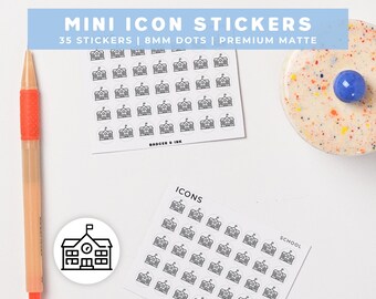 School Planner Stickers | Student, Homework, Classes, Term, Exam Reminder Mini Icon Sticker Sheet