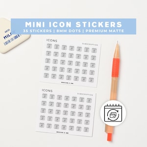 Subscription Planner Stickers | Recurring Monthly Payment Reminder Mini Icon Sticker Sheet