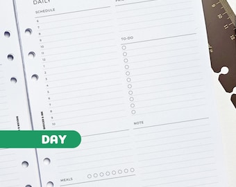 Daily A5 Planner Inserts | Filofax 6 Ring Binder | Undated Day Per Page