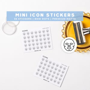 Face Mask Planner Stickers | Skin Care Routine, LED, Mini Icon Sticker Sheet