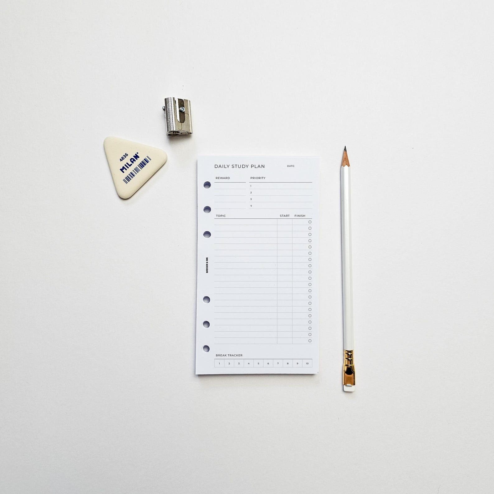 Daily Study Planner Inserts | Personal Filofax 6 Ring Binder | Academic ...