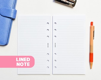 Insertos para agenda rayada / Carpeta personal Filofax de 6 anillas