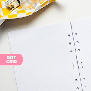 PRINTED A5 Dot Grid Note Planner Inserts | Minimalist Bullet Journal, Dot Grid Notebook Pages, Note Refill Pages | 6 Ring Planner Inserts