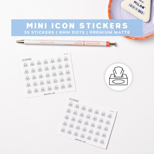 Sick Day Planner Stickers | Sickness Leave, Work Absence Record Mini Icon Sticker Sheet