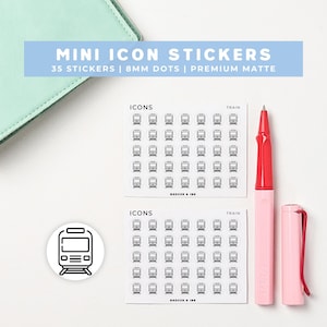 Train Planner Stickers | Journey, Travel, Commute, Trip Plans Mini Icon Sticker Sheet