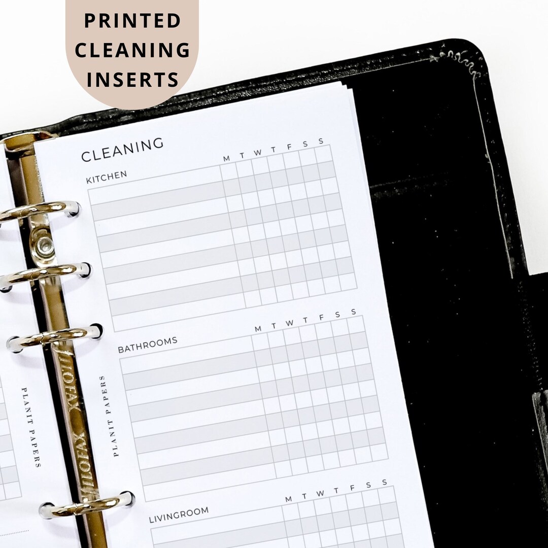 PRINTED Personal Cleaning Planner Inserts Double Page 6 Ring Planner - Etsy
