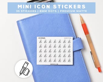 Injection Planner Stickers | Medication Reminder, Health Mini Icon Sticker Sheet