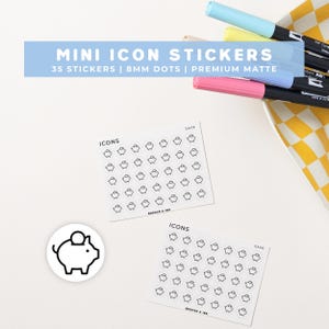 Savings Planner Stickers | Finance Goal, Budget Tracker Mini Icon Sticker Sheet