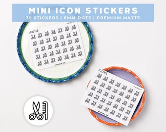 Haircut Planner Stickers | Hair Appointment, Salon, Grooming, Self Care Mini Icon Sticker Sheet