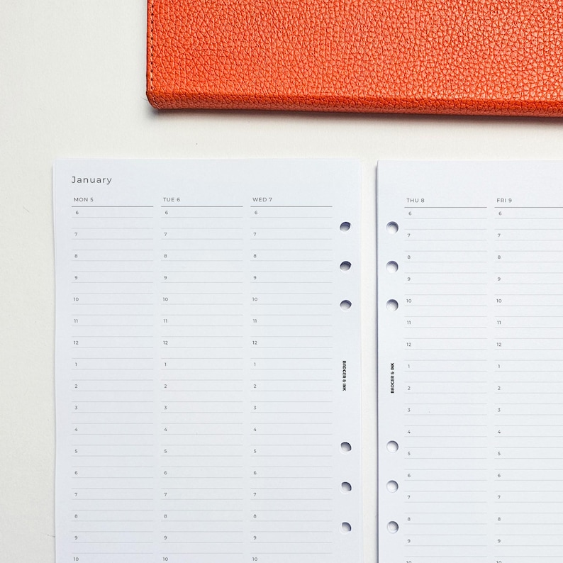 Weekly A5 Planner Inserts | Filofax 6 Ring Binder | Dated 2026 Diary ...